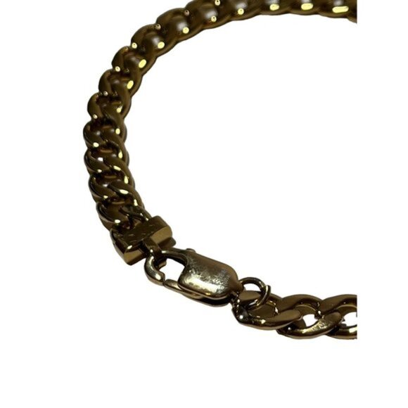 Gold Chainlink Stainless Steel Bracelet One Size OSFM - Picture 2 of 5